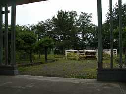 鳴沢小学校・正面玄関より前を望む、木造校舎・廃校、青森県