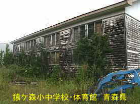 猿ケ森小中学校・体育館2、青森県の廃校・木造校舎
