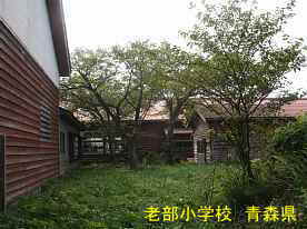 老部小学校・裏側5、青森県の廃校・木造校舎