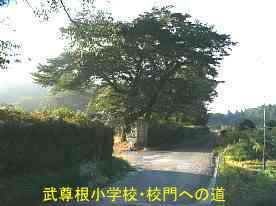 武尊根小学校・校門への道、群馬県の木造校舎