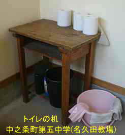 名久田教場・第五中学・トイレの机、群馬県の木造校舎