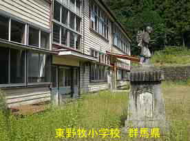 東野牧小学校・二宮金次郎、群馬県の木造校舎