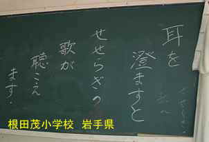根田茂小学校・黒板、岩手県の木造校舎・廃校