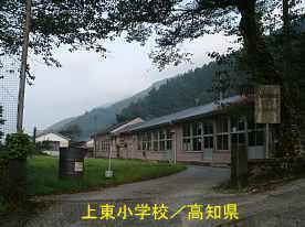 上東小学校・脇の校門、高知県の木造校舎