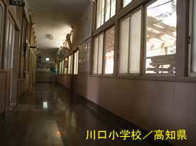 川口小学校・廊下2、高知県の木造校舎