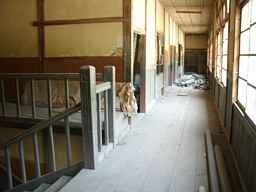南和田小学校・二階廊下、木造校舎・廃校、長野県