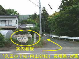 久田小学校内山分校・入口、長崎県・対馬の木造校舎