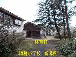 勝穂小学校・裏側、新潟県の木造校舎・廃校