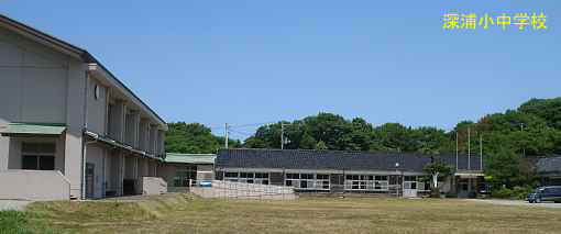 深浦小中学校・体育館と校舎、佐渡の木造校舎