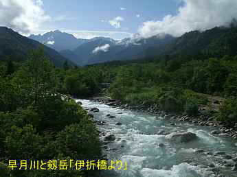 「早月川と剱岳」伊折橋より、富山県