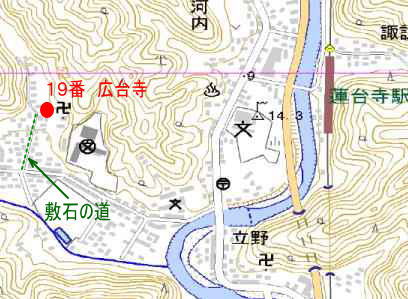 １９番「広台寺」地図、「伊豆国横道３３観音霊場」紀行文