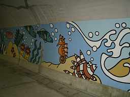 親子トンネル壁画、小豆島歩き遍路