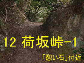 荷坂峠・「憩い石」付近、熊野古道・伊勢路を歩く