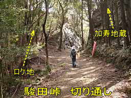 駿田峠の切通、熊野古道・大辺路を歩く