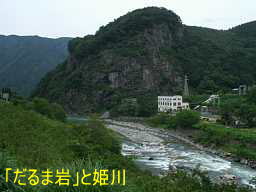 「だるま岩」と姫川