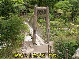 「鮎もどし公園」吊り橋、対馬
