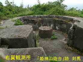 「姫神山砲台」跡・右翼観測所2、対馬